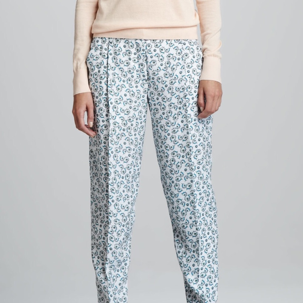 Theory Rina Pondicherry 100% Silk Ankle Pants Size 8